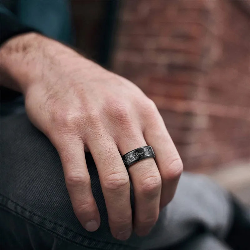 TIGRADE Mens 8mm Black