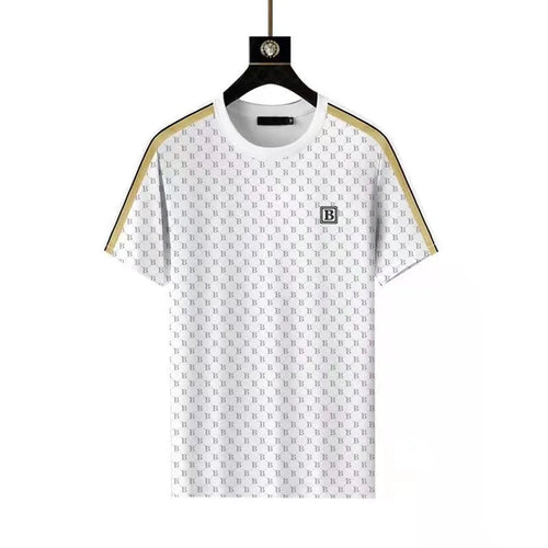 2024 Summer Fashion Printed Ice Silk Short Sleeve T-shirt Sports Set Men's Casual Relaxed Comfortable Breathable Two-Piece Set
