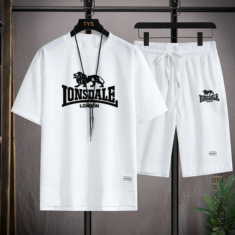 Men's summer new casual short-sleeved T-shirt set,