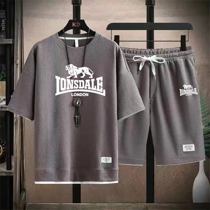 Men's summer new casual short-sleeved T-shirt set,