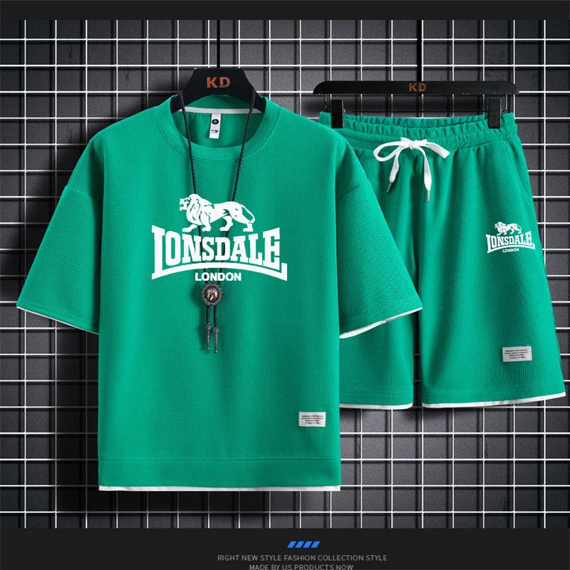 Men's summer new casual short-sleeved T-shirt set,