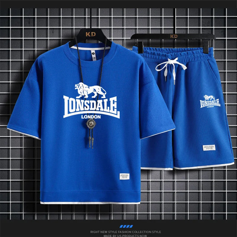 Men's summer new casual short-sleeved T-shirt set,