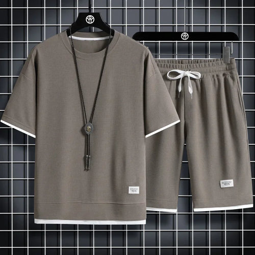 2025 Summer Men's Sports Set Casual T-Shirt + Shorts