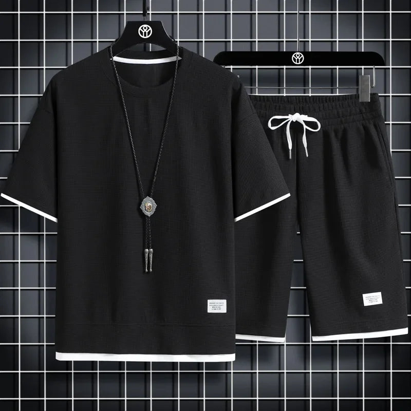 2025 Summer Men's Sports Set Casual T-Shirt + Shorts