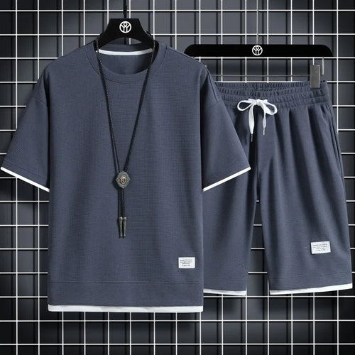 2025 Summer Men's Sports Set Casual T-Shirt + Shorts