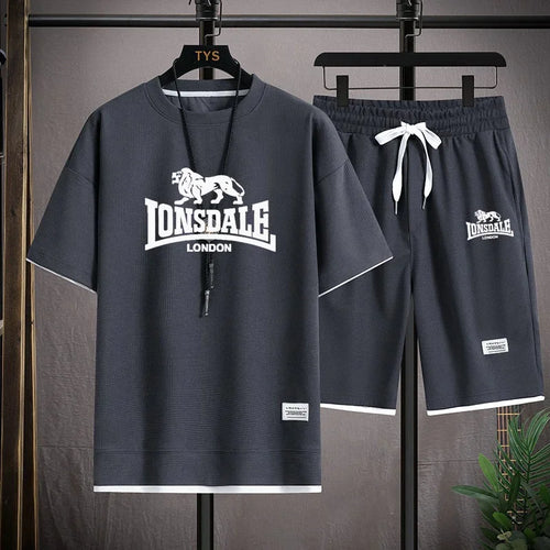 Men's summer new casual short-sleeved T-shirt set,